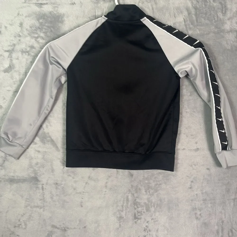 Nike Kids Black White Logo Athletic Track Full Zip Jacket Size 4T